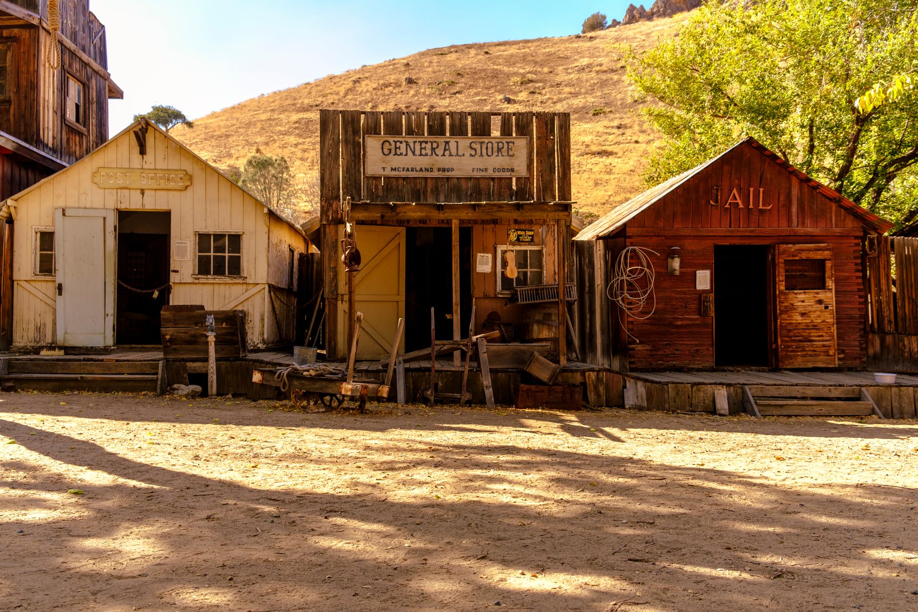 historic ghost town with general store and jail